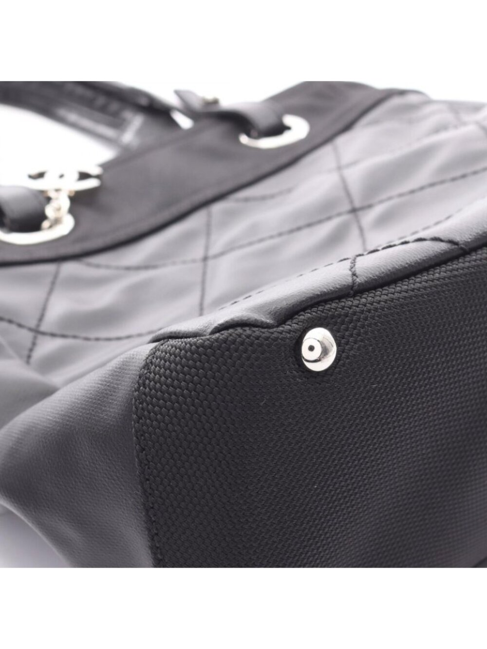 Chanel Tote Paris Biarritz PM Black Canvas Leather PM - Picture 6 of 6